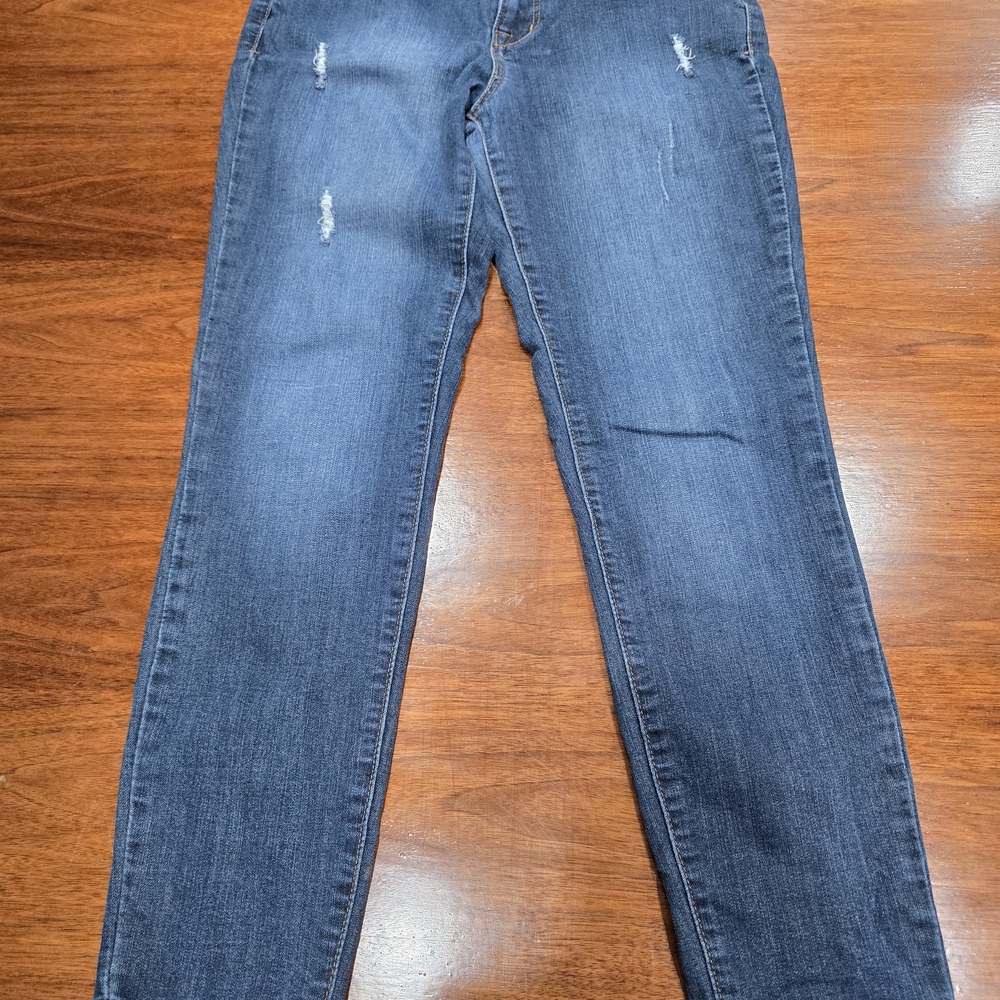 1822 Denim Medium Wash Blue Stretch Denim Jeans‎ Button Zip Pockets Solid size 6